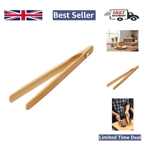 Polished bamboo toast tongs - bamboo,