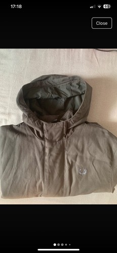 Fred perry black long parka - fred,