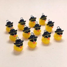 Rubber Duck Sunglasses Hat Resin Charms Cute Pendants Cute DIY Jewellery Making