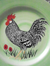 Stunning Hand Painted Gabriella Shaw Plate Hen/Cockerel Chicken Cottagecore