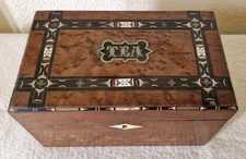 BEAUTIFULLY INLAID OLD TEA CADDY
