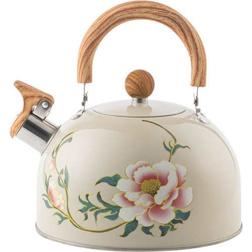 Floral enameled teapot water - teapot,