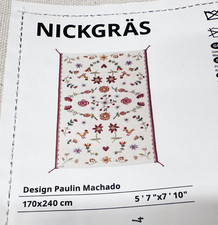 IKEA NICKGRAS NICKGRÄS Flatwoven Rug Handmade Floral 5 ' 7 "x 7 ' 10 ", NEW