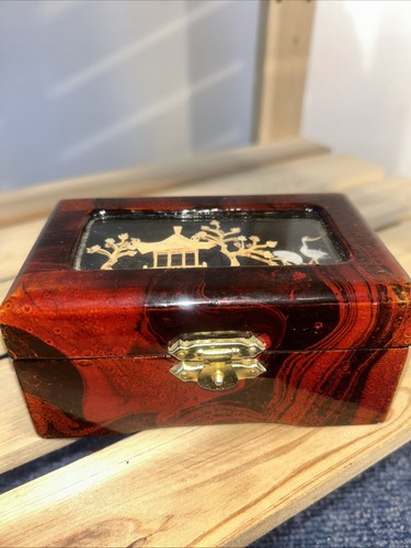 Vtg chinese cork - art, lacquered