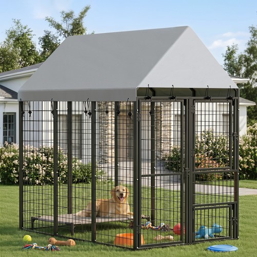 Pawhut large dog kennel - pawhut,