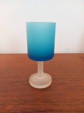 CARLO MORETTI FROSTED SATINATO CASED WHITE BLUE GLASS Morano MCM HTF 60’s