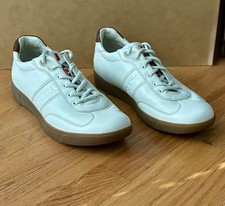 Prada Americas Cup 4E 1315 8 - US Men's Size 8 White/Tan Leather - Made In Italy