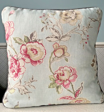 NEW handmade Clarke & Clarke Clarisse Duck Egg cushion- 16" x 16" or 40cm x 40cm