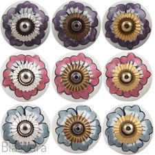 FLORAL CERAMIC DOOR KNOBS