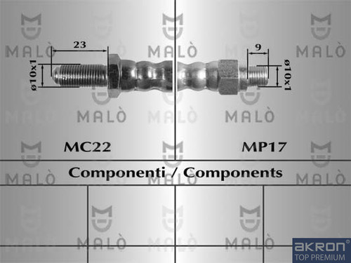Malo 8377 rear brake - rear, hose
