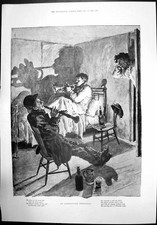 Old An Interrupted Rehearsal Men Musical Instruments Horn Flute 1895 Victorian