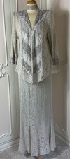 ANN BALON Size 16 Italian Lace Mother of the Bride SKIRT & JACKET Wedding Outfit