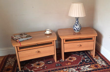 Pair Of Modern Vintage French  Two Drawer Bedside Tables By Gautier