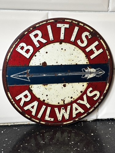 Railway metal sign train - railway,