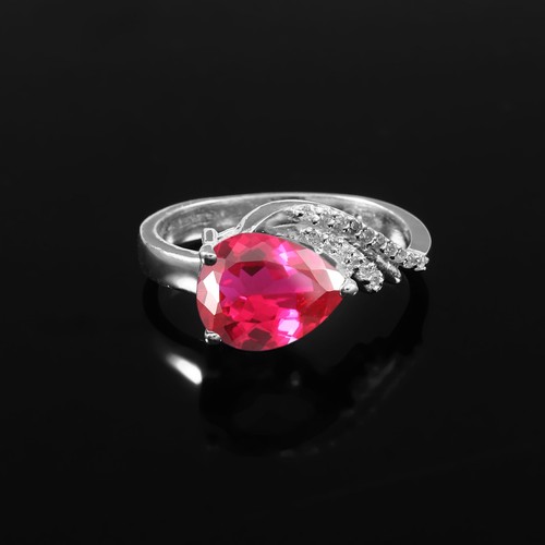 Pink sapphire ring solid 925 - sapphire,