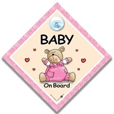 Baby on Board Car Sign, Pink