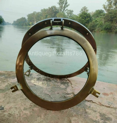 Antique brass porthole - antique,