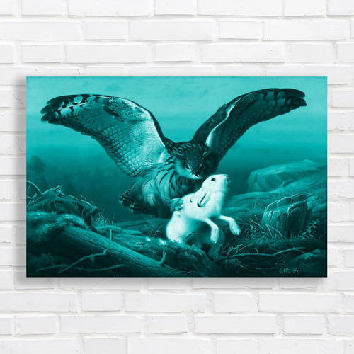 Majestic owl and hare fantasy - majestic,