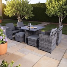 9 Piece Rattan Dining Set