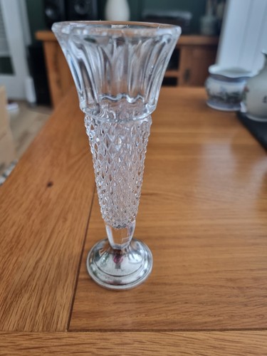 Vintage lead crystal bud vase - vintage,