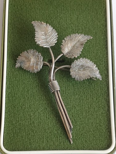 Vintage sterling silver leaf - sterling,