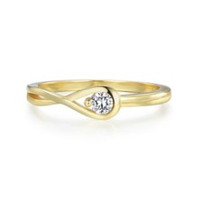 9 Carat Gold on Sterling 925 Silver White Sapphire Ring K L M N O P Q R S T U