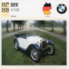 1927-1929 BMW 3/15 DIXI Classic Car Photograph / Information Maxi Card