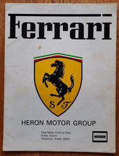 FERRARI car sales brochure, UK. 308 GTB, Berlinetta Boxer, 365, 308GT4