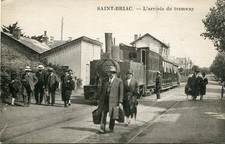 SAINT-BRIAC - FRANCE - ARRIVAL OF TRAM - OLD POSTCARD VIEW