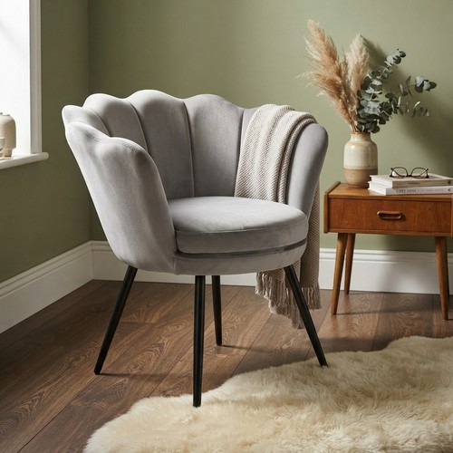 Luxurious gray velvet accent - luxurious,
