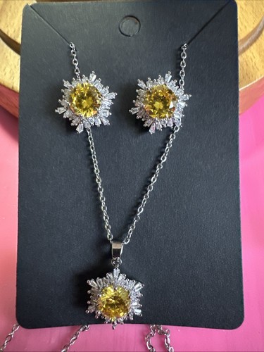 Yellow jewellery set - yellow, –