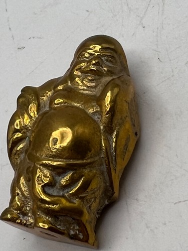 Vintage brass laughing buddha - vintage,