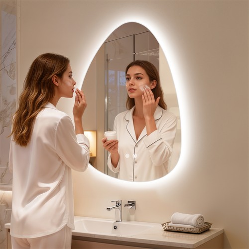 Irregular led bathroom mirror - bathroom,