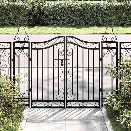 Garden gate black - black, 121x8x100