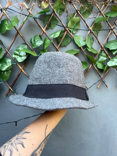 Wool trilby hat m grey - wool,