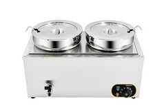 Commercial Bain Marie1500W Stainless Steel Electric Food Warmer with Lids 