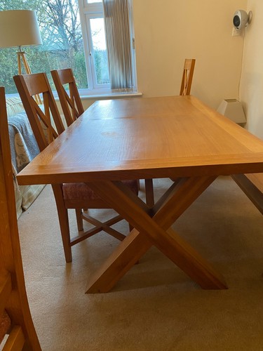 Dining table solid oak two - dining, table,