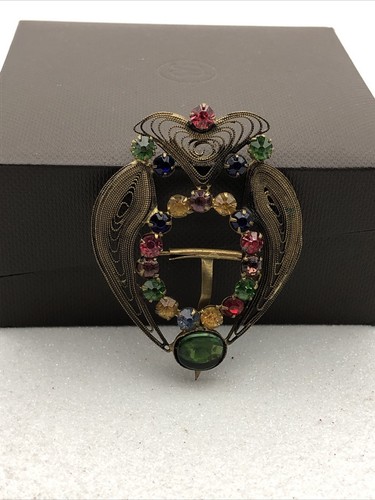 Vintage brass filigree belt - vintage,