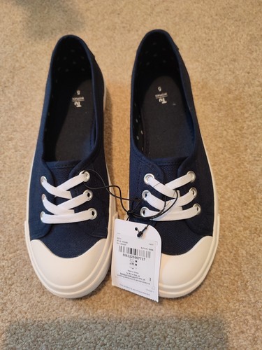 Blue canvas slip - slip, on
