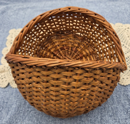 Vintage wicker wall pocket - vintage,