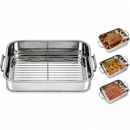 Stainless steel roasting tray - roasting,