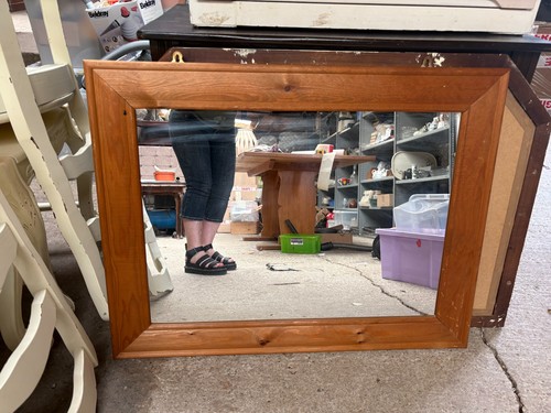 Solid pine framed mirror wall - framed,