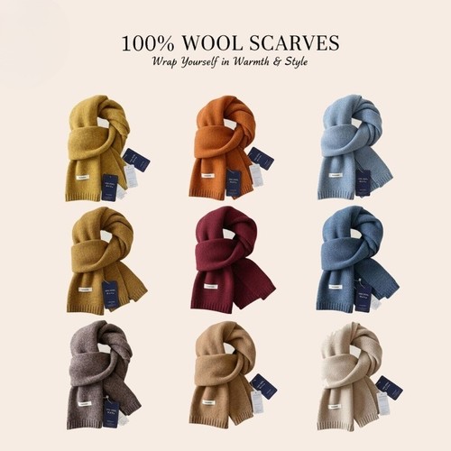 100 wool scarf knitted - 100%, neck