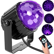 LED Party Disco RGB Magic Ball Light UV Blacklight Stage Club DJ Decor Remote UK