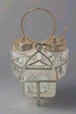 Silver plated glass cruet - silver,