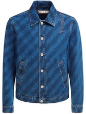 MARNI Denim Jacket Size 50 Large Made In Italy Striped RRP £1000! 