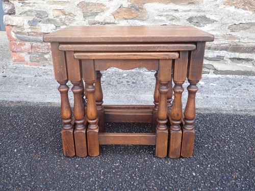 Vintage oak nest tables - vintage, tables 