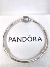 Pandora Moments Sparkling Pavé Clasp Snake Chain Bracelet, 19cm, New & Packaging
