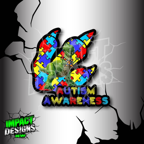 Autism awareness dinosaur - awareness,