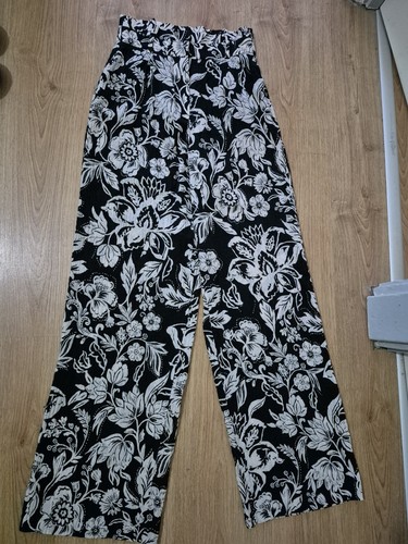 Zara women black white wide - black,
